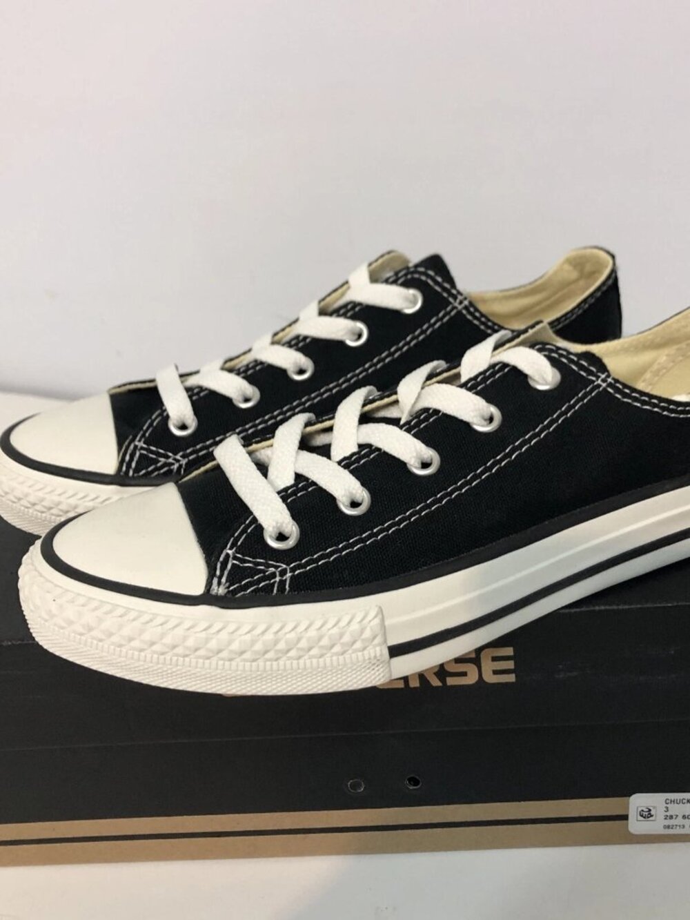 Converse CTAS Black Lace Up Canvas Sneakers 3J235 Sz Youth Unisex 3 EUR 35